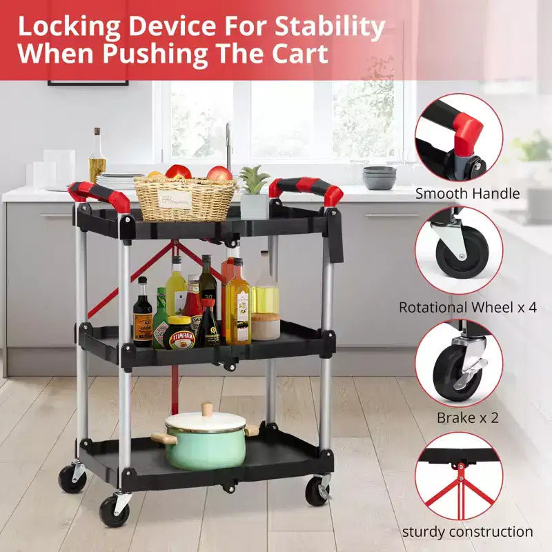 Poussette multifonctionnelle pliable à trois couches