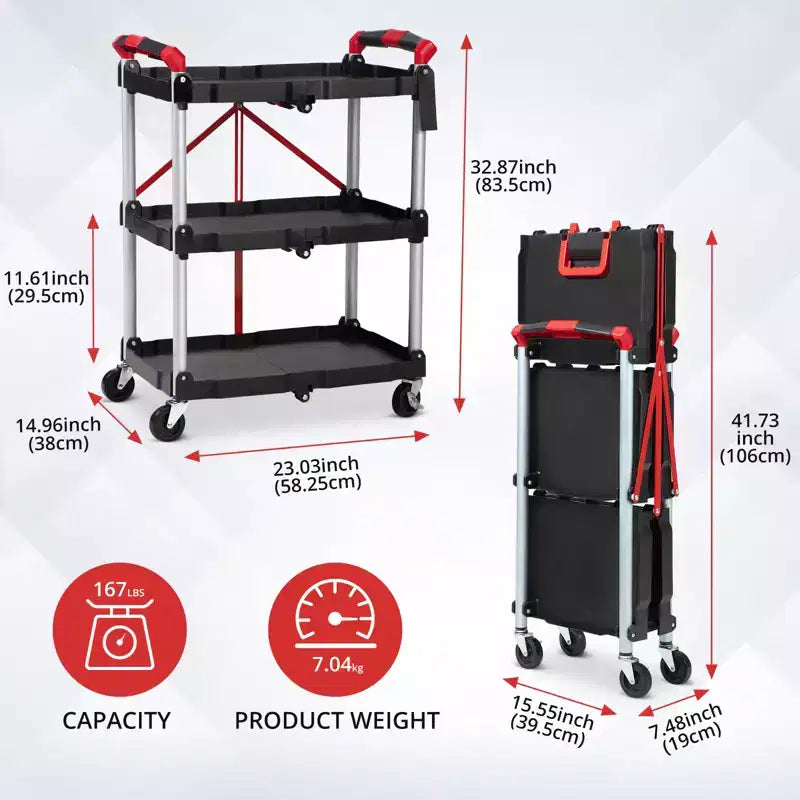 Poussette multifonctionnelle pliable à trois couches
