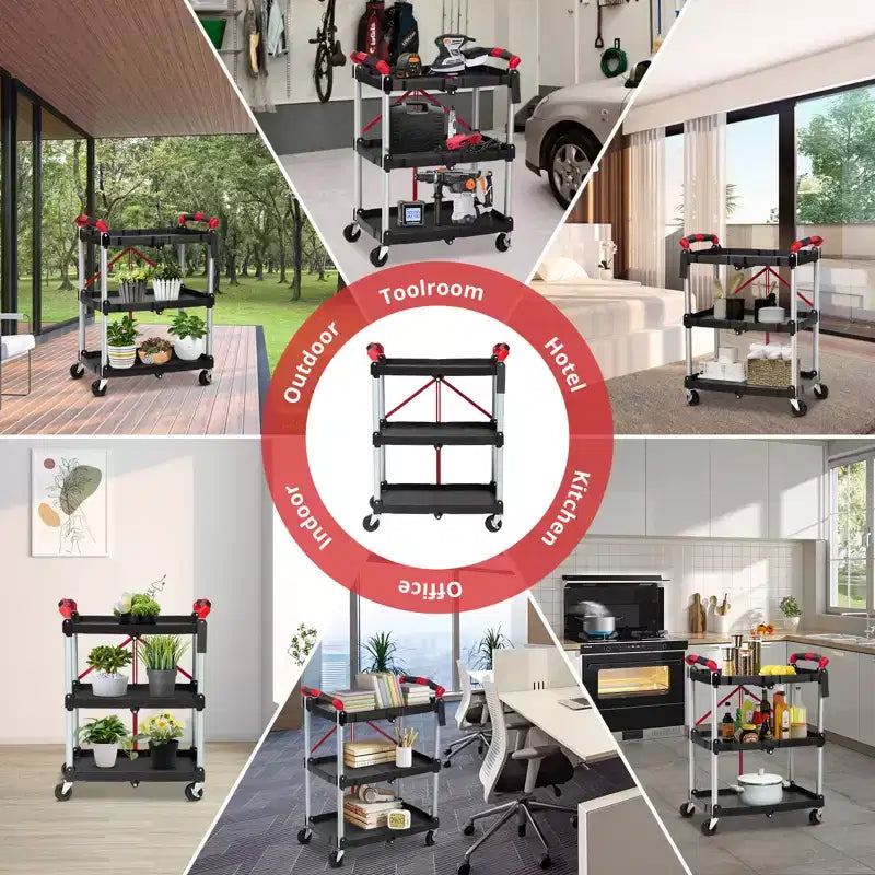 Poussette multifonctionnelle pliable à trois couches