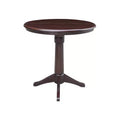 36" Magnolia Round Top Counter Height Dining Table with 12" Leaf Rich Mocha - International Concepts