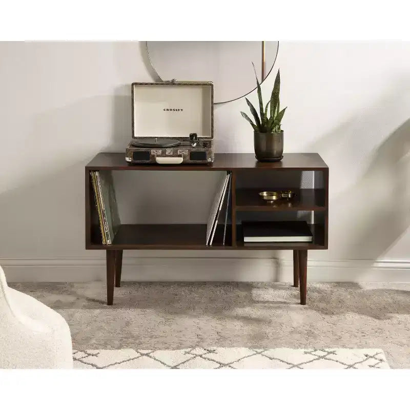 Console en bois rectangulaire, brun noyer