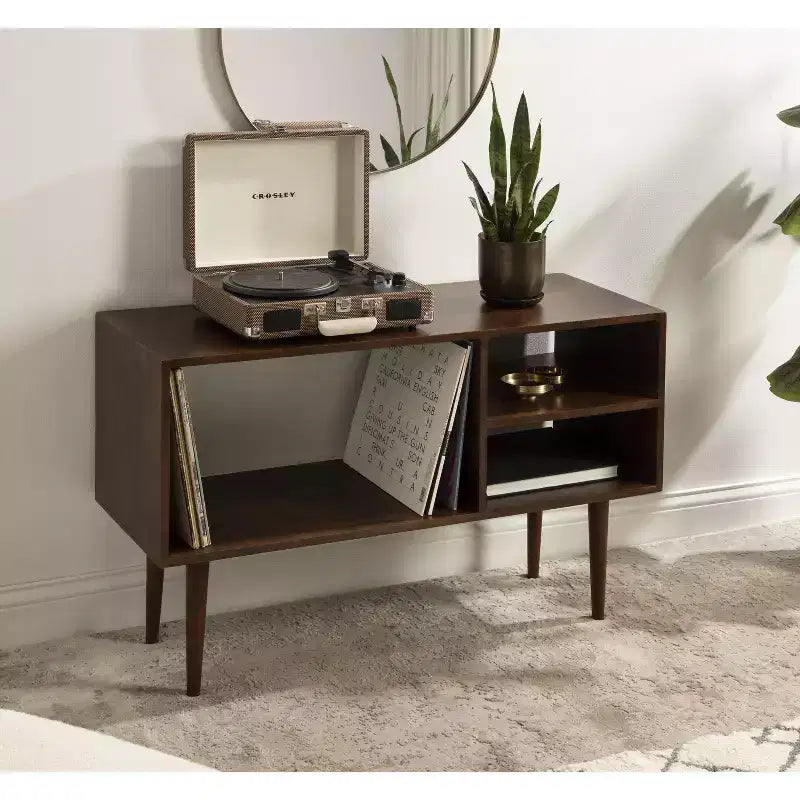 Console en bois rectangulaire, brun noyer