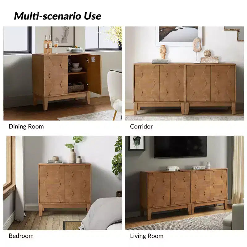 Meuble bas double porte avec étagères réglables