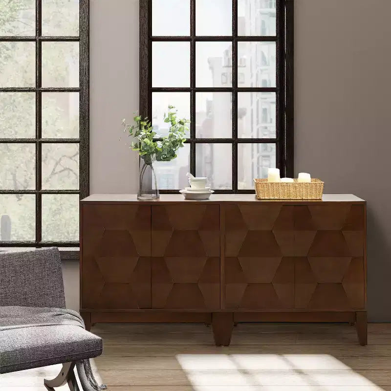 Meuble bas double porte avec étagères réglables